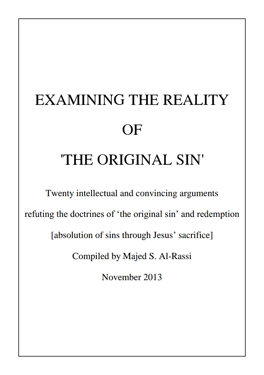 EXAMINING THE REALITY OF ’THE ORIGINAL SIN’